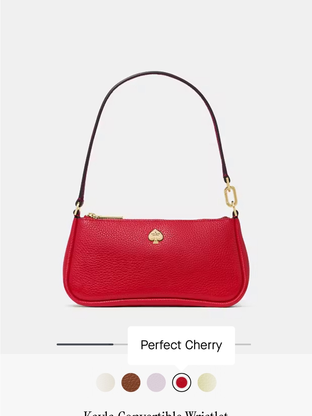 Kate spade kayla Perfect Cherry Red Leather Convertible Wristlet mini shoulder